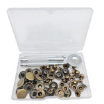 Kit di bottoni a pressione in metallo da 15 mm per abbigliamento, 12sets Black, 12sets Silver, 12sets Gold, 12sets Bronze Green, 20sets Black, 20sets Gold, 20sets Silver, 20sets Bronze Green, 20sets 4 Colors