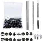 Kit di bottoni a pressione in metallo da 15 mm per abbigliamento, 12sets Black, 12sets Silver, 12sets Gold, 12sets Bronze Green, 20sets Black, 20sets Gold, 20sets Silver, 20sets Bronze Green, 20sets 4 Colors