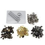 Kit di bottoni a pressione in metallo da 15 mm per abbigliamento, 12sets Black, 12sets Silver, 12sets Gold, 12sets Bronze Green, 20sets Black, 20sets Gold, 20sets Silver, 20sets Bronze Green, 20sets 4 Colors