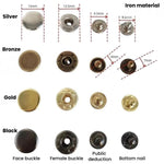 Kit di bottoni a pressione in metallo da 15 mm per abbigliamento, 12sets Black, 12sets Silver, 12sets Gold, 12sets Bronze Green, 20sets Black, 20sets Gold, 20sets Silver, 20sets Bronze Green, 20sets 4 Colors