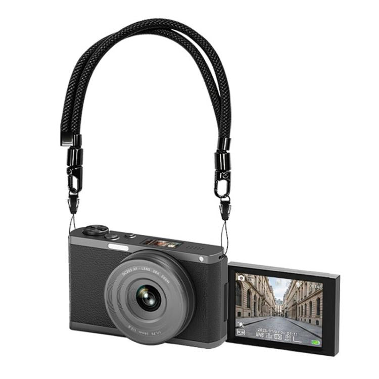 4K Waist-Level Viewfinder Flip-Screen Selfie Mirrorless Digital Camera, Crocodile Leather, Pebbled Texture, Crocodile Leather + Neck Strap, Pebbled Texture + Neck Strap