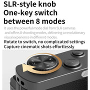 Fotocamera digitale mirrorless per selfie con mirino a pozzetto 4K e schermo ribaltabile, Crocodile Leather, Pebbled Texture, Crocodile Leather + Neck Strap, Pebbled Texture + Neck Strap
