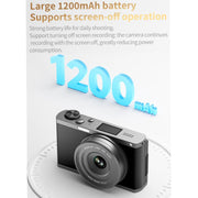 Fotocamera digitale mirrorless per selfie con mirino a pozzetto 4K e schermo ribaltabile, Crocodile Leather, Pebbled Texture, Crocodile Leather + Neck Strap, Pebbled Texture + Neck Strap