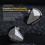 Auricolari in-ear KZ AS16 PRO X 16BA con monitoraggio Hi-Fi e cavo da 1,2 m., Standard, With Mic