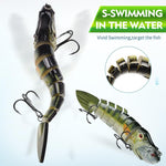 PROBEROS 8 Segment S-Swimming Hard Bait Multi-Jointed Swimbait Fishing Lures with 3D Eyes, Inner Rattle Ball, 13cm/29.4g, 16.7cm/56.7g