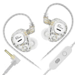 Auricolari KZ Taurus con struttura a doppio driver dinamico orizzontale da 3,5 mm e qualità HiFi, cavo da 1,2 m., Transparent Standard, Transparent With Mic, Transparent Black, Transparent Black With Mic, White Standard, White With Mic