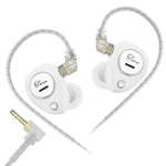 Auricolari KZ Taurus con struttura a doppio driver dinamico orizzontale da 3,5 mm e qualità HiFi, cavo da 1,2 m., Transparent Standard, Transparent With Mic, Transparent Black, Transparent Black With Mic, White Standard, White With Mic