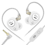Auricolari KZ Taurus con struttura a doppio driver dinamico orizzontale da 3,5 mm e qualità HiFi, cavo da 1,2 m., Transparent Standard, Transparent With Mic, Transparent Black, Transparent Black With Mic, White Standard, White With Mic