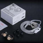 Auricolari KZ Taurus con struttura a doppio driver dinamico orizzontale da 3,5 mm e qualità HiFi, cavo da 1,2 m., Transparent Standard, Transparent With Mic, Transparent Black, Transparent Black With Mic, White Standard, White With Mic
