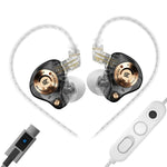 Auricolari cablati KZ EDZ con driver dinamico a banda ultralarga e ultraescursione + sistema di smorzamento a doppio stadio, lunghezza 1,2 m., Black 3.5mm, Black 3.5mm With Mic, Black Type-C Sound Card, White 3.5mm, White 3.5mm With Mic                ...