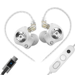 Auricolari cablati KZ EDZ con driver dinamico a banda ultralarga e ultraescursione + sistema di smorzamento a doppio stadio, lunghezza 1,2 m., Black 3.5mm, Black 3.5mm With Mic, Black Type-C Sound Card, White 3.5mm, White 3.5mm With Mic                ...