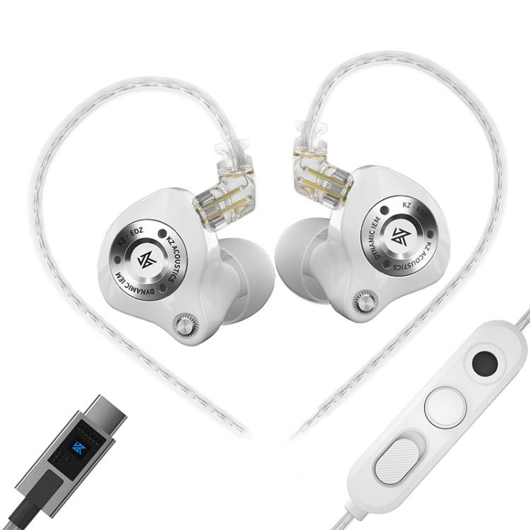 Auricolari cablati KZ EDZ con driver dinamico a banda ultralarga e ultraescursione + sistema di smorzamento a doppio stadio, lunghezza 1,2 m., Black 3.5mm, Black 3.5mm With Mic, Black Type-C Sound Card, White 3.5mm, White 3.5mm With Mic                ...