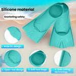 Pinne lunghe in silicone Swim & Dive per snorkeling e sport acquatici, 27-29, 30-32, 33-35, 36-38, 39-41, 42-44