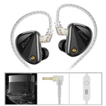 Auricolari cablati KZ Decet con 10 driver dinamici da 3,5 mm e cavo da 1,2 m, design a matrice., Original Sound Standard, Original Sound With Mic, Tuned Standard, Tuned With Mic