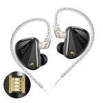 Auricolari cablati KZ Decet con 10 driver dinamici da 3,5 mm e cavo da 1,2 m, design a matrice., Original Sound Standard, Original Sound With Mic, Tuned Standard, Tuned With Mic