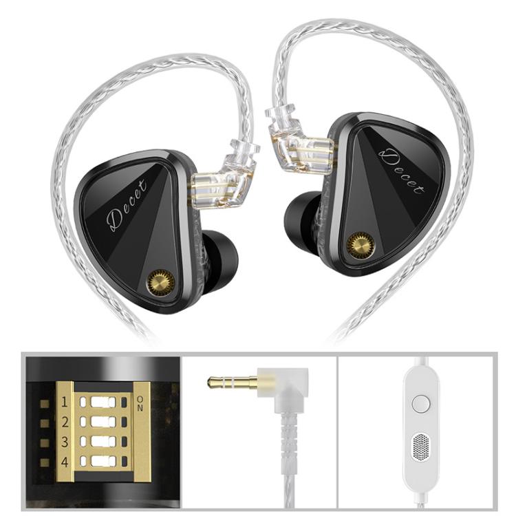 Auricolari cablati KZ Decet con 10 driver dinamici da 3,5 mm e cavo da 1,2 m, design a matrice., Original Sound Standard, Original Sound With Mic, Tuned Standard, Tuned With Mic