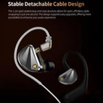 Auricolari cablati KZ Decet con 10 driver dinamici da 3,5 mm e cavo da 1,2 m, design a matrice., Original Sound Standard, Original Sound With Mic, Tuned Standard, Tuned With Mic