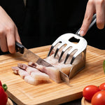 LsCook - Paramano multifunzionale a forma di artiglio d'orso per tritare la carne al barbecue, All-Steel