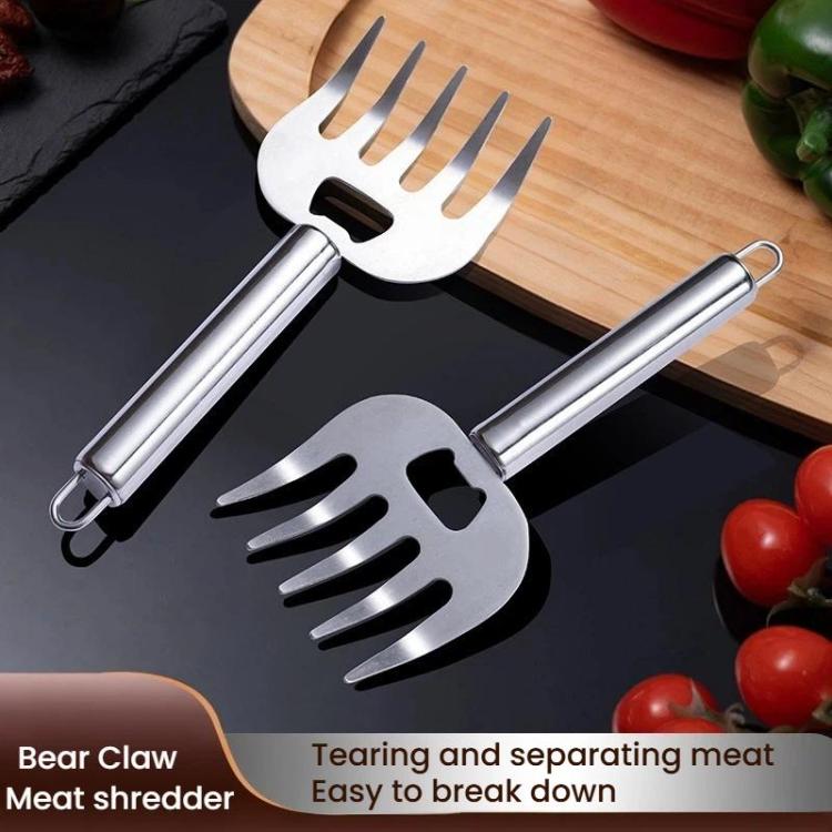 LsCook - Paramano multifunzionale a forma di artiglio d'orso per tritare la carne al barbecue, All-Steel