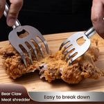 LsCook - Paramano multifunzionale a forma di artiglio d'orso per tritare la carne al barbecue, All-Steel