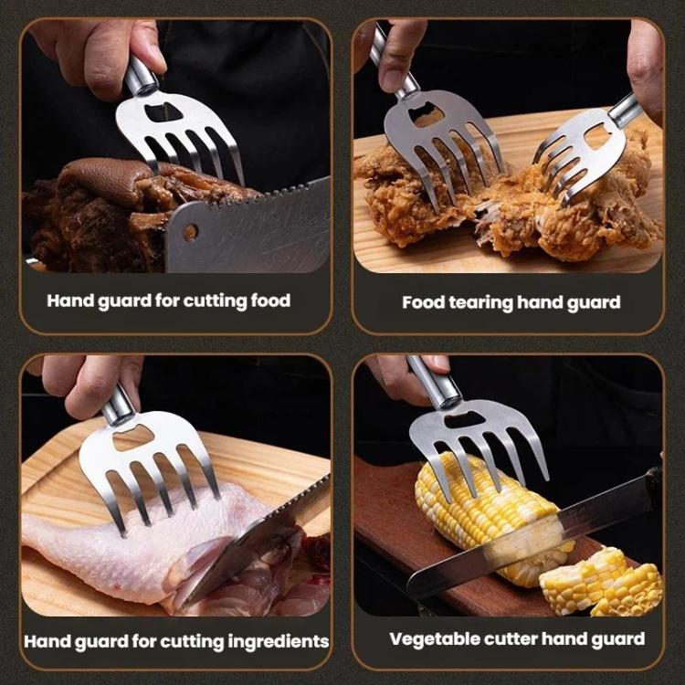 LsCook - Paramano multifunzionale a forma di artiglio d'orso per tritare la carne al barbecue, All-Steel
