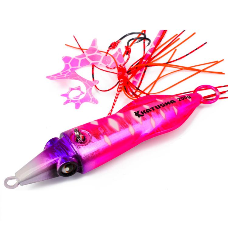 PROBEROS Esche artificiali luminose per jigging di calamari, jig verticali per acqua salata con gonna in silicone, rivestimento laser, esche da pesca in metallo affondanti, 120G, 150G, 200G