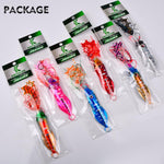 PROBEROS Esche artificiali luminose per jigging di calamari, jig verticali per acqua salata con gonna in silicone, rivestimento laser, esche da pesca in metallo affondanti, 120G, 150G, 200G
