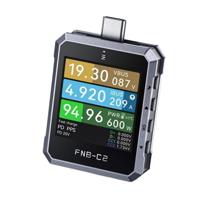 FNIRSI FNB-C2 PD3.1 Misuratore di tensione e corrente con tester per protocollo di ricarica rapida Type-C, FNB-C2