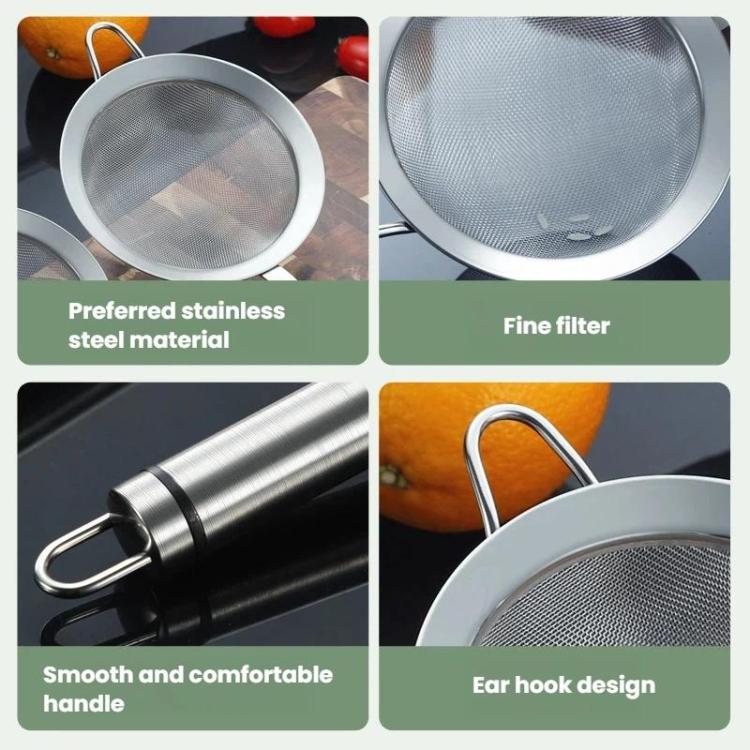 Cucchiaio scolapasta a gancio singolo LsCook in acciaio inox 304 con filtro a rete., 12cm