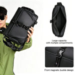 WEIXIER WD5628 Borsa a tracolla da uomo, grande capacità, marsupio con fibbia magnetica e fondo espandibile per treppiede