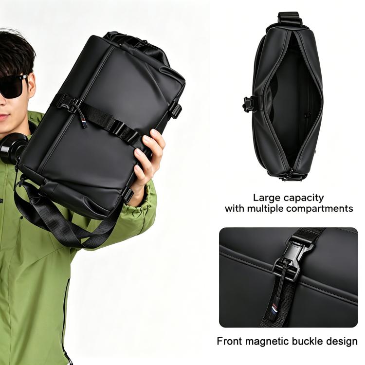 WEIXIER WD5628 Borsa a tracolla da uomo, grande capacità, marsupio con fibbia magnetica e fondo espandibile per treppiede