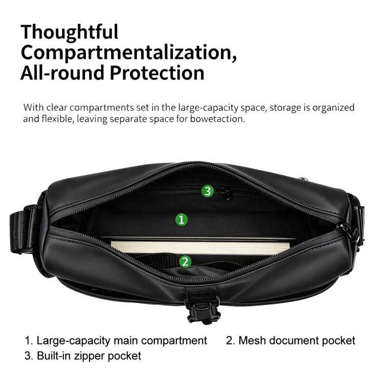 WEIXIER WD5628 Borsa a tracolla da uomo, grande capacità, marsupio con fibbia magnetica e fondo espandibile per treppiede