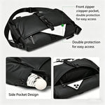 WEIXIER WD5628 Borsa a tracolla da uomo, grande capacità, marsupio con fibbia magnetica e fondo espandibile per treppiede