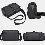 WEIXIER WD5628 Borsa a tracolla da uomo, grande capacità, marsupio con fibbia magnetica e fondo espandibile per treppiede