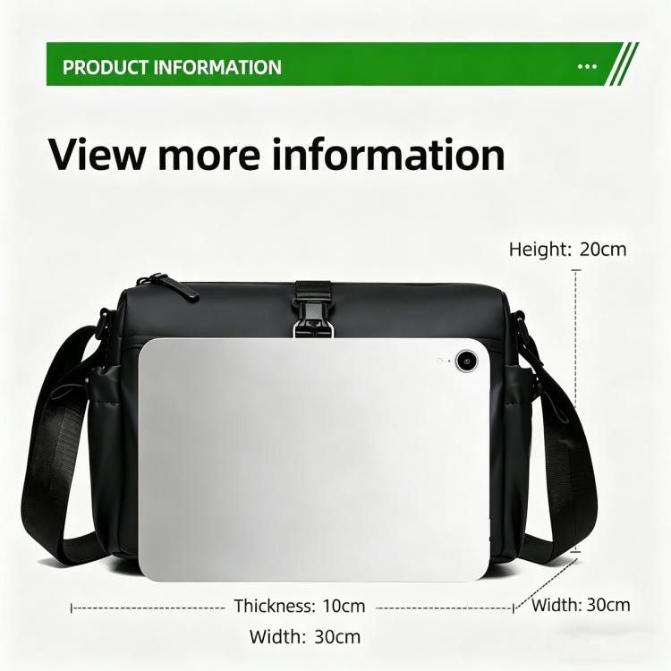 WEIXIER WD5628 Borsa a tracolla da uomo, grande capacità, marsupio con fibbia magnetica e fondo espandibile per treppiede
