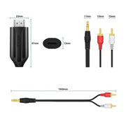HDMI ARC To RCA Audio Cable Audio Extractor Adapter For Audio Systems & Speakers