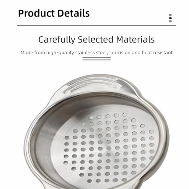 LsCook Kitchen Colino per lattine in acciaio inox 304 con impugnatura antiscivolo e doppio manico, strumento per scolare