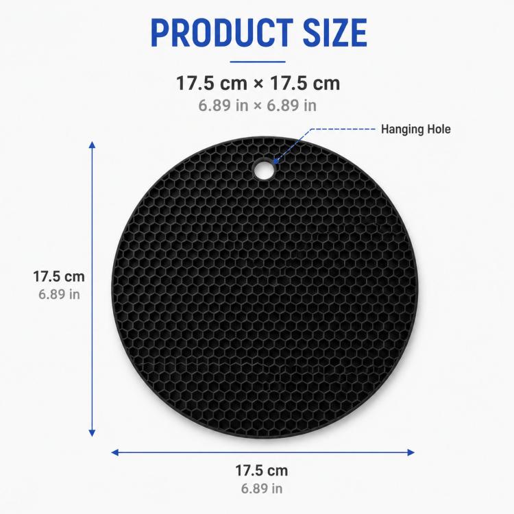 Tovaglietta rotonda in silicone a nido d'ape LsCook, resistente al calore, antiscivolo e isolante.