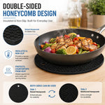 Tovaglietta rotonda in silicone a nido d'ape LsCook, resistente al calore, antiscivolo e isolante.