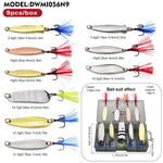 Kit di esche artificiali da pesca a cucchiaio, set di esche rigide in metallo con ami singoli e tripli, piume, PROBEROS 9 In 1, PROBEROS 10 In 1, PROBEROS 16 In 1, PROBEROS 17 In 1, PROBEROS 19 In 1, PROBEROS 38 In 1 A, PROBEROS 38 In 1 B              ...
