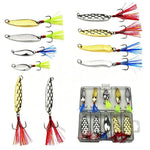 Kit di esche artificiali da pesca a cucchiaio, set di esche rigide in metallo con ami singoli e tripli, piume, PROBEROS 9 In 1, PROBEROS 10 In 1, PROBEROS 16 In 1, PROBEROS 17 In 1, PROBEROS 19 In 1, PROBEROS 38 In 1 A, PROBEROS 38 In 1 B              ...
