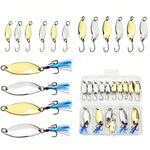 Kit di esche artificiali da pesca a cucchiaio, set di esche rigide in metallo con ami singoli e tripli, piume, PROBEROS 9 In 1, PROBEROS 10 In 1, PROBEROS 16 In 1, PROBEROS 17 In 1, PROBEROS 19 In 1, PROBEROS 38 In 1 A, PROBEROS 38 In 1 B              ...