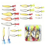 Kit di esche artificiali da pesca a cucchiaio, set di esche rigide in metallo con ami singoli e tripli, piume, PROBEROS 9 In 1, PROBEROS 10 In 1, PROBEROS 16 In 1, PROBEROS 17 In 1, PROBEROS 19 In 1, PROBEROS 38 In 1 A, PROBEROS 38 In 1 B              ...