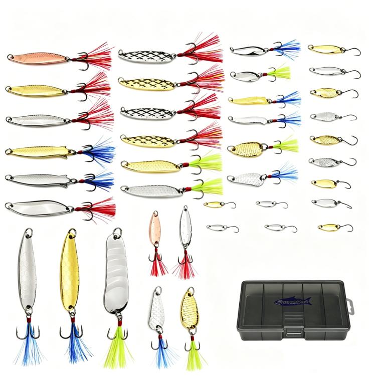 Kit di esche artificiali da pesca a cucchiaio, set di esche rigide in metallo con ami singoli e tripli, piume, PROBEROS 9 In 1, PROBEROS 10 In 1, PROBEROS 16 In 1, PROBEROS 17 In 1, PROBEROS 19 In 1, PROBEROS 38 In 1 A, PROBEROS 38 In 1 B              ...