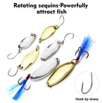 Kit di esche artificiali da pesca a cucchiaio, set di esche rigide in metallo con ami singoli e tripli, piume, PROBEROS 9 In 1, PROBEROS 10 In 1, PROBEROS 16 In 1, PROBEROS 17 In 1, PROBEROS 19 In 1, PROBEROS 38 In 1 A, PROBEROS 38 In 1 B              ...