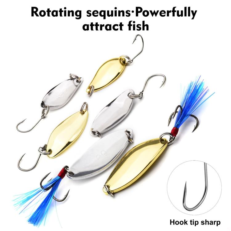 Kit di esche artificiali da pesca a cucchiaio, set di esche rigide in metallo con ami singoli e tripli, piume, PROBEROS 9 In 1, PROBEROS 10 In 1, PROBEROS 16 In 1, PROBEROS 17 In 1, PROBEROS 19 In 1, PROBEROS 38 In 1 A, PROBEROS 38 In 1 B              ...