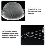 Setaccio per succhi di latte in acciaio inox 304, setaccio per farina da cucina a maglia ultrafine., Round Base