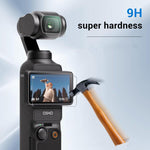 Set di pellicole protettive per schermo DJI Pocket 4: vetro temperato con durezza 9H, pellicola protettiva per obiettivo.