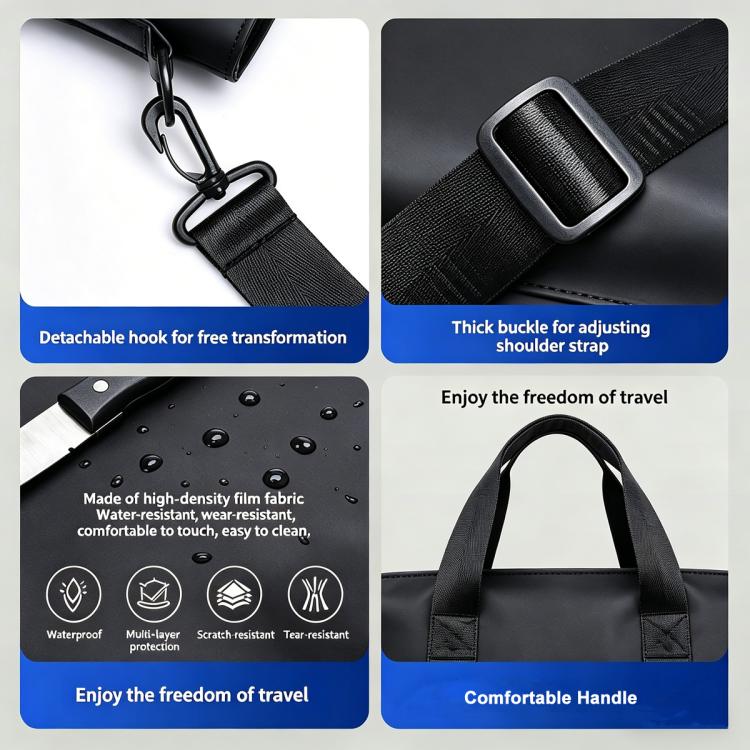 WEIXIER Borsa da lavoro/borsa per laptop da 14 pollici impermeabile, borsa a tracolla casual con tracolla per bagagliaio
