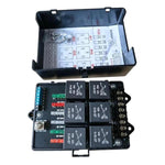 Scatola fusibili universale auto 12V con relè 6 vie e LED